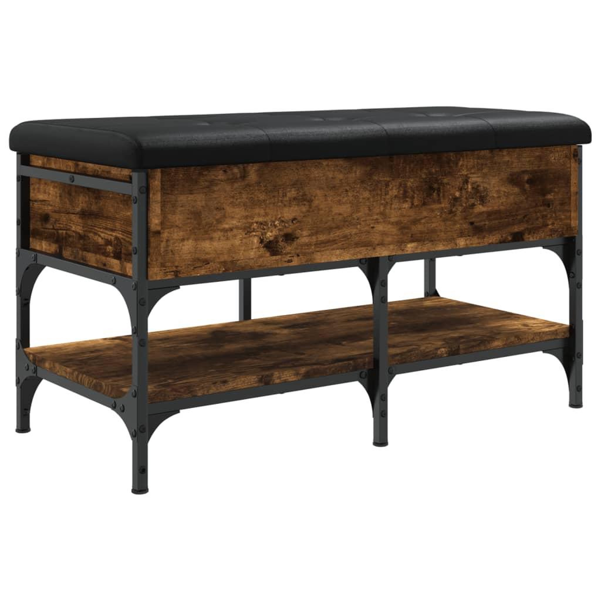 Voir la diapositive 2 : VIDAXL Banc a chaussures chene fume 82x42x45 cm bois d'ingenierie