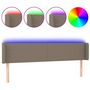 Voir la diapositive 2 : VIDAXL Tete de lit a LED Taupe 203x16x78/88 cm Tissu