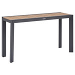 HESPERIDE Console de jardin en aluminium effet bois EVASION. Coloris disponibles : Gris, Beige