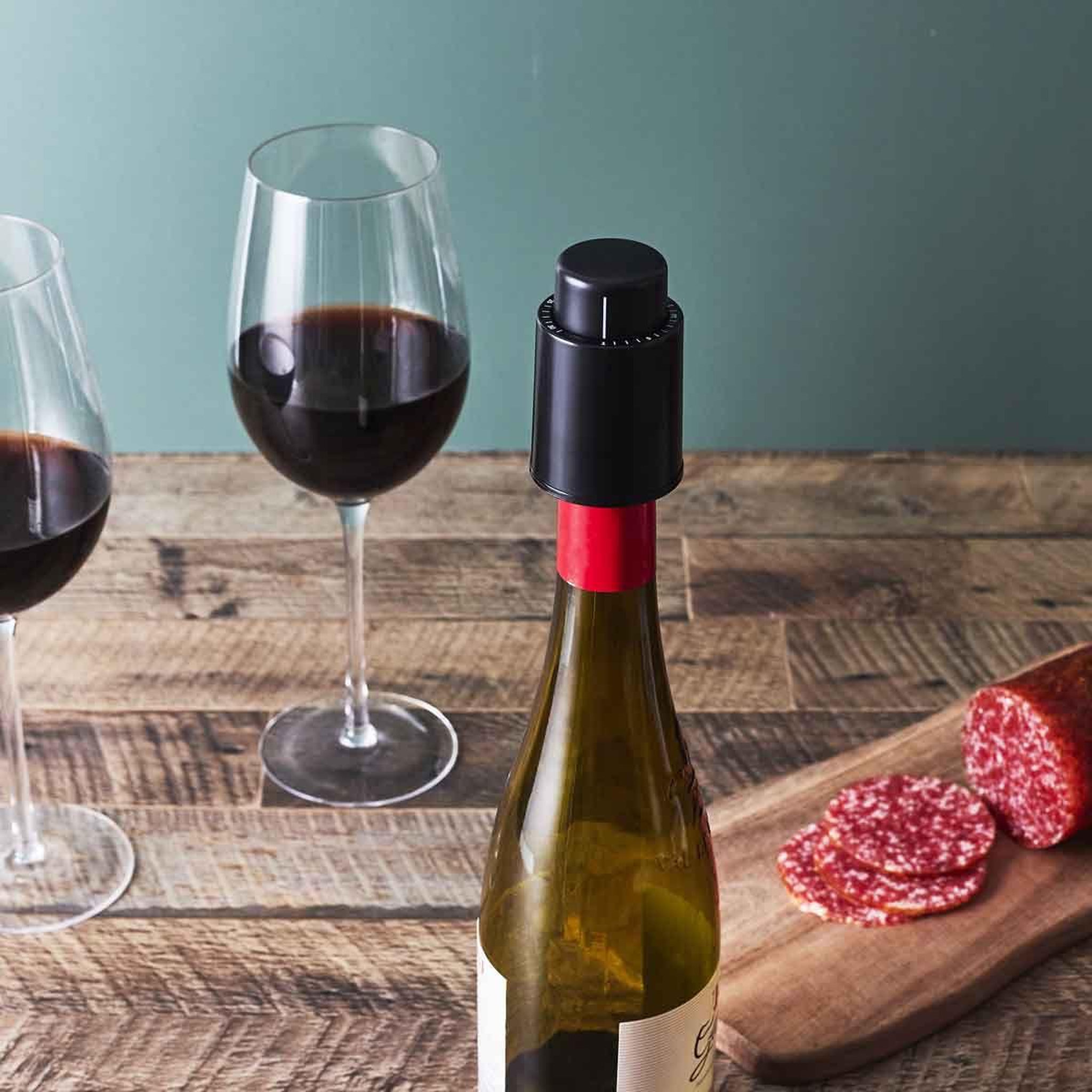 Voir la diapositive 3 : COOK CONCEPT Bouchon vide d'air pour vin  dateur  8cm noir