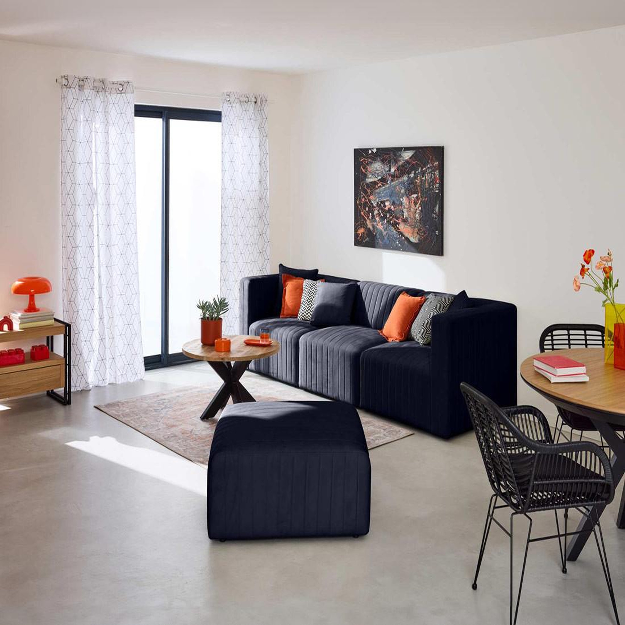 Voir la diapositive 2 : BEST MOBILIER Nova - canapé modulable 3 places - en velours