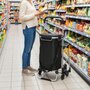 Voir la diapositive 4 : HOMCOM Chariot de courses pliable 3 en 1 tabouret sac à bandoulière 40L poignée telescopique compartiment isotherme alu noir