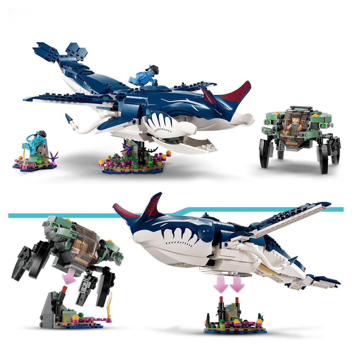 LEGO Avatar 75579 Payakan la Tulkun et Crabsuit, Jouet de Construction, La Voie de l'Eau Film, Set Océan Sous-Marin avec Figurine Animal Marin