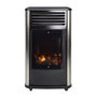 Voir la diapositive 1 : SAHARA Poele à gaz 3.4KW Noir Effet feu de bois 3 niveaux de chauffe 40-80m2 Manhattan