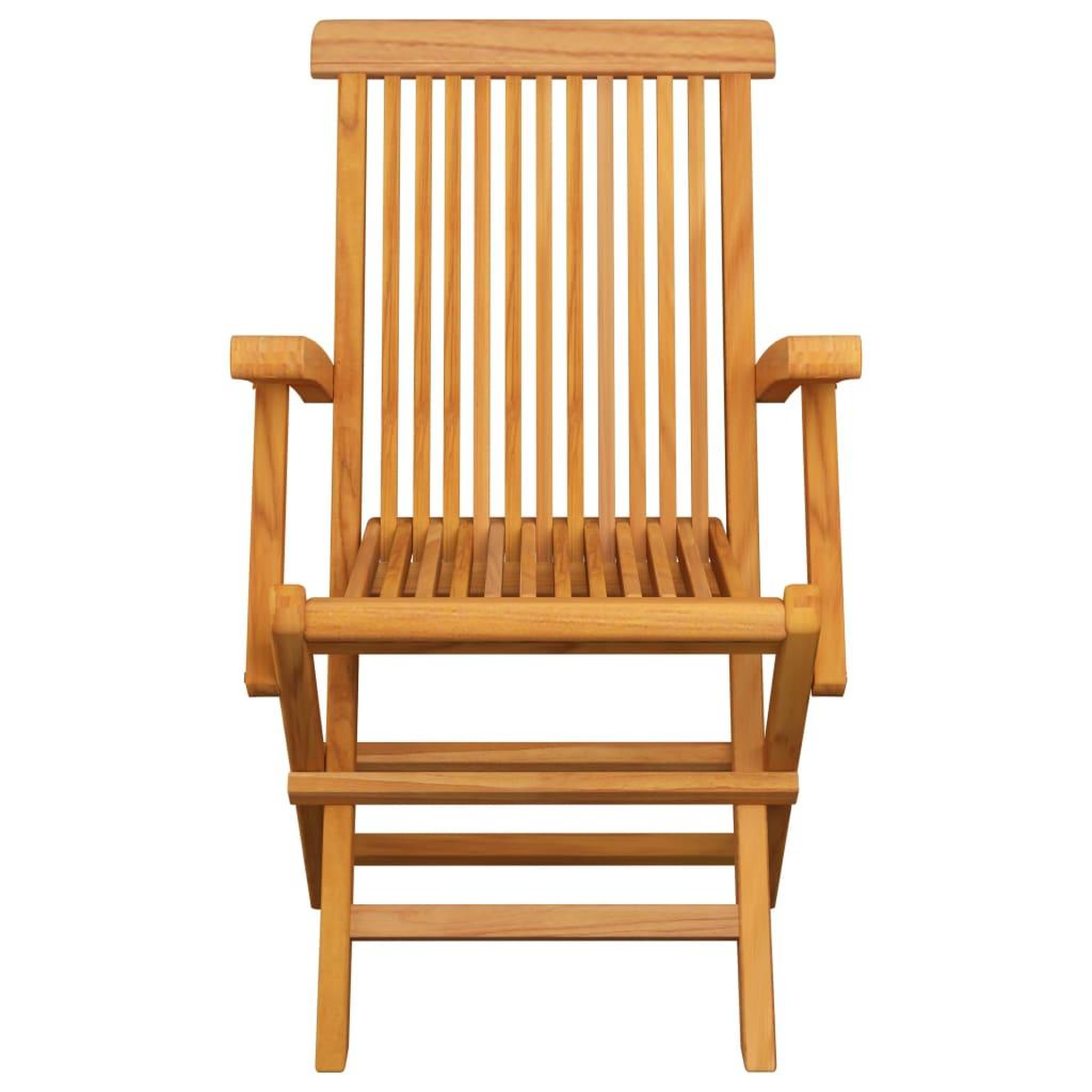 Voir la diapositive 3 : VIDAXL Chaises pliables de jardin lot de 4 Bois de teck solide