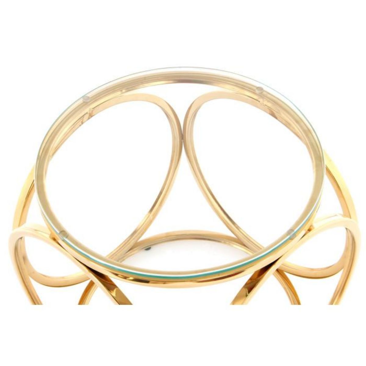 Paris Prix Table d'Appoint Design  Whitney  42cm Transparent & Or