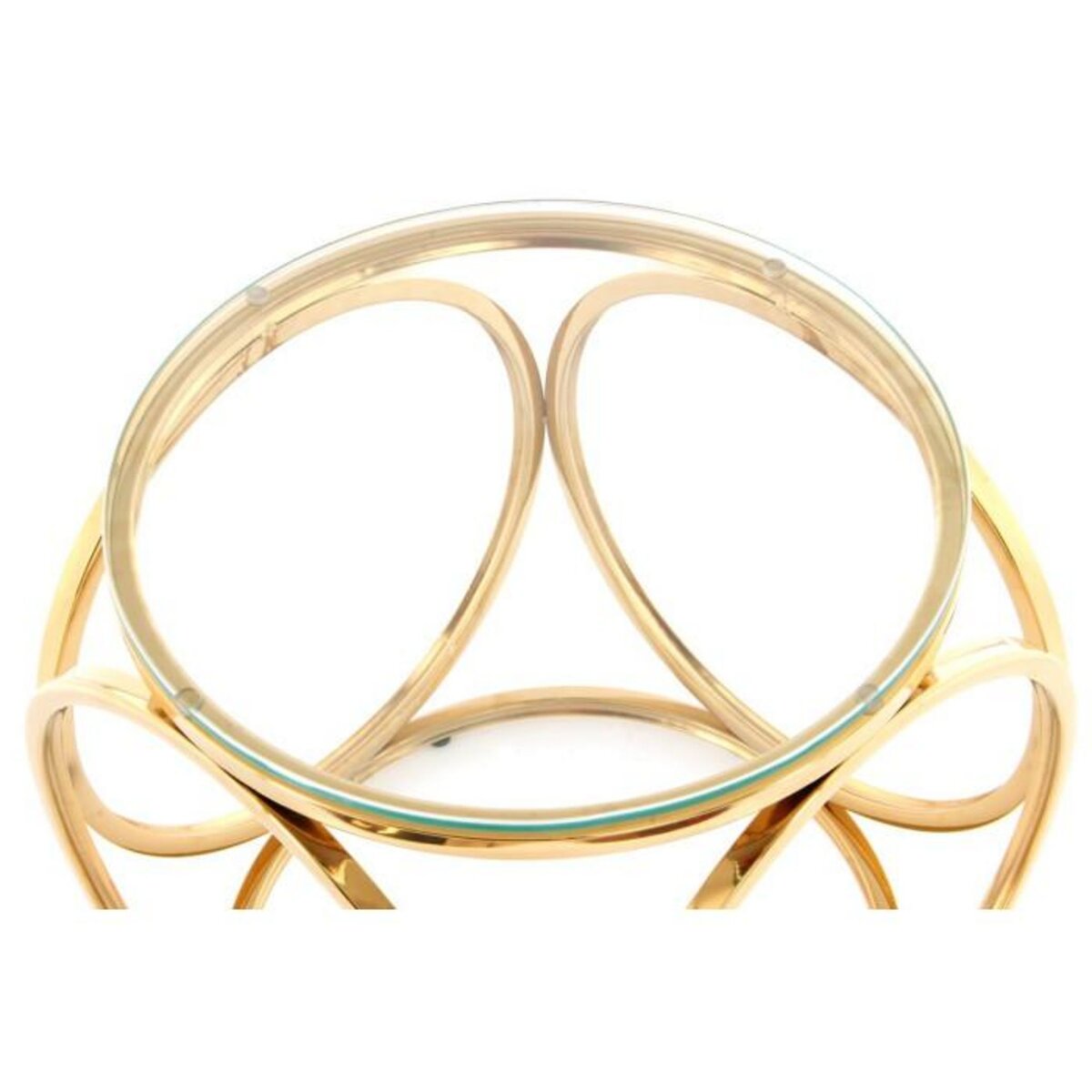 Paris Prix Table d'Appoint Design  Whitney  42cm Transparent & Or