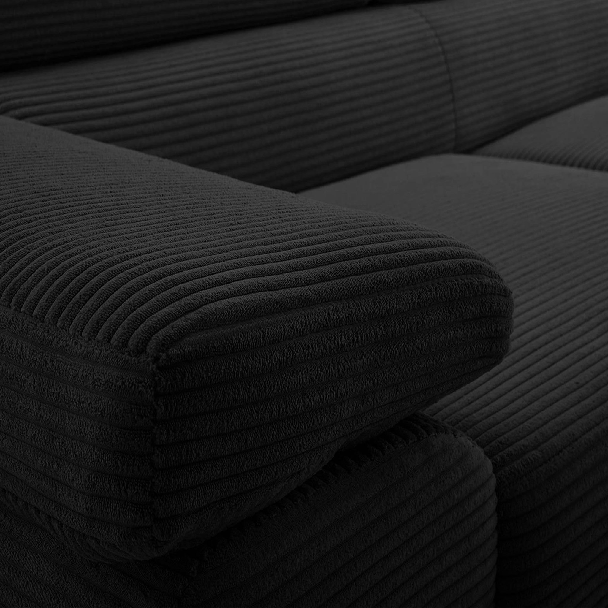 Voir la diapositive 3 : BEST MOBILIER Pablo - canapé 3 places - convertible avec têtières réglables - en velours côtelé