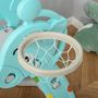 Voir la diapositive 4 : HOMCOM Toboggan enfant avec panier de basket-ball usage intérieur et extérieur dim. 140 x 87 x 75 cm bleu et gris