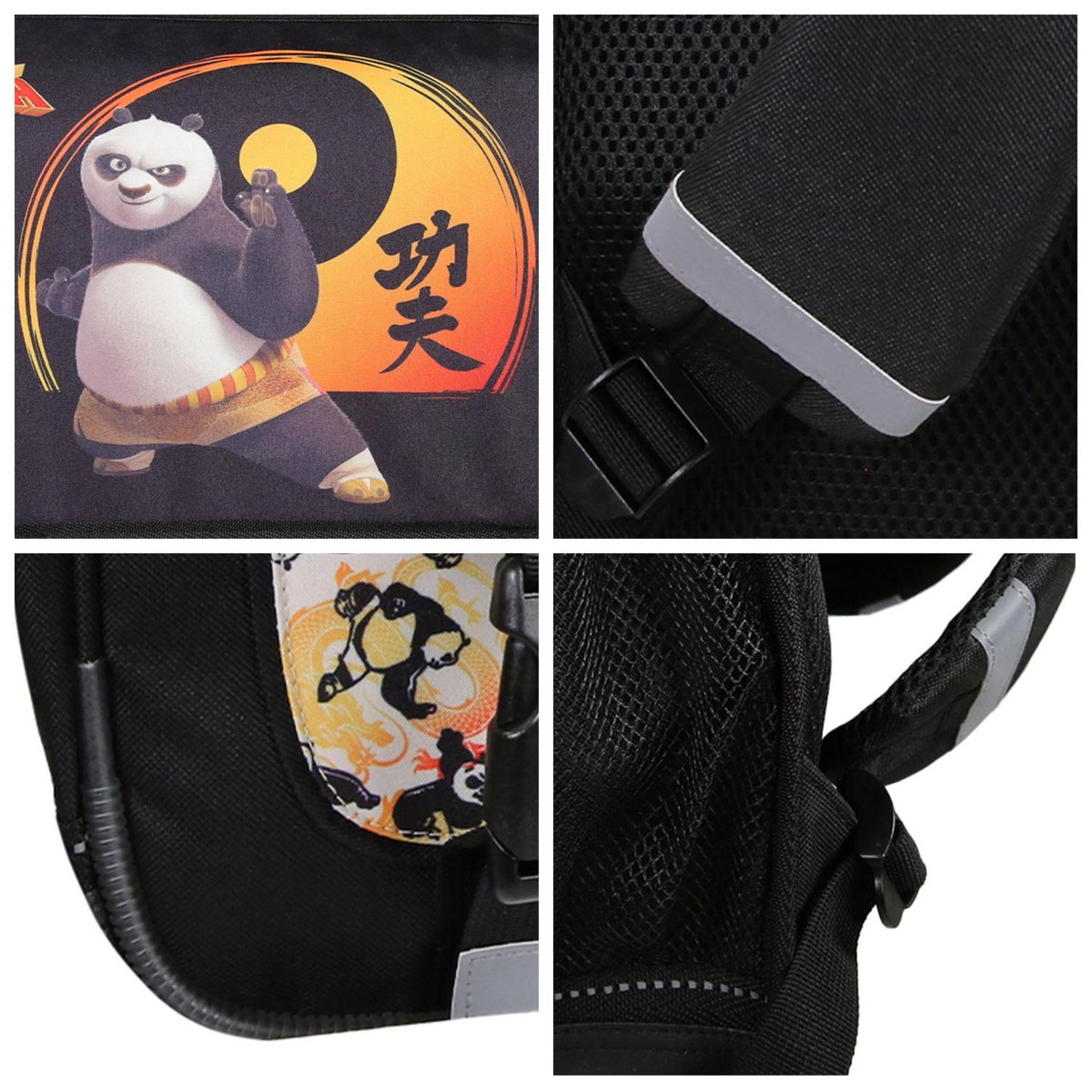 Bagtrotter Cartable Scolaire Primaire 38cm Kung Fu Panda Noir  2 Compartiments - Bagtrotter