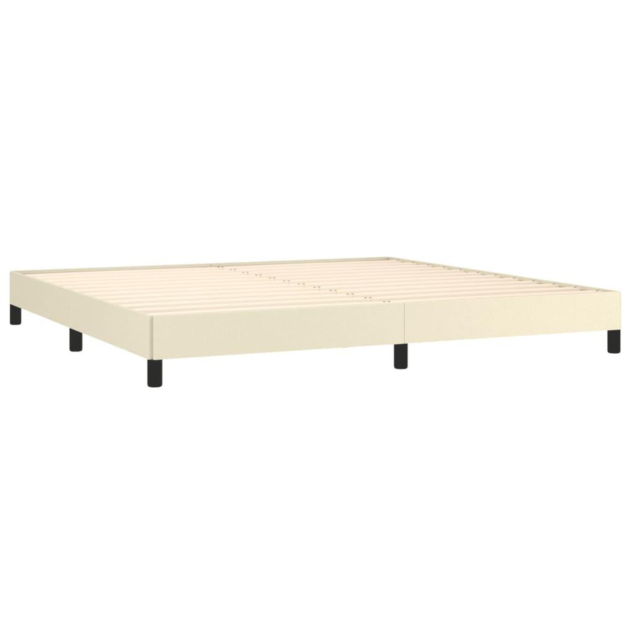 Voir la diapositive 4 : VIDAXL Cadre de lit sans matelas creme 200x200 cm similicuir
