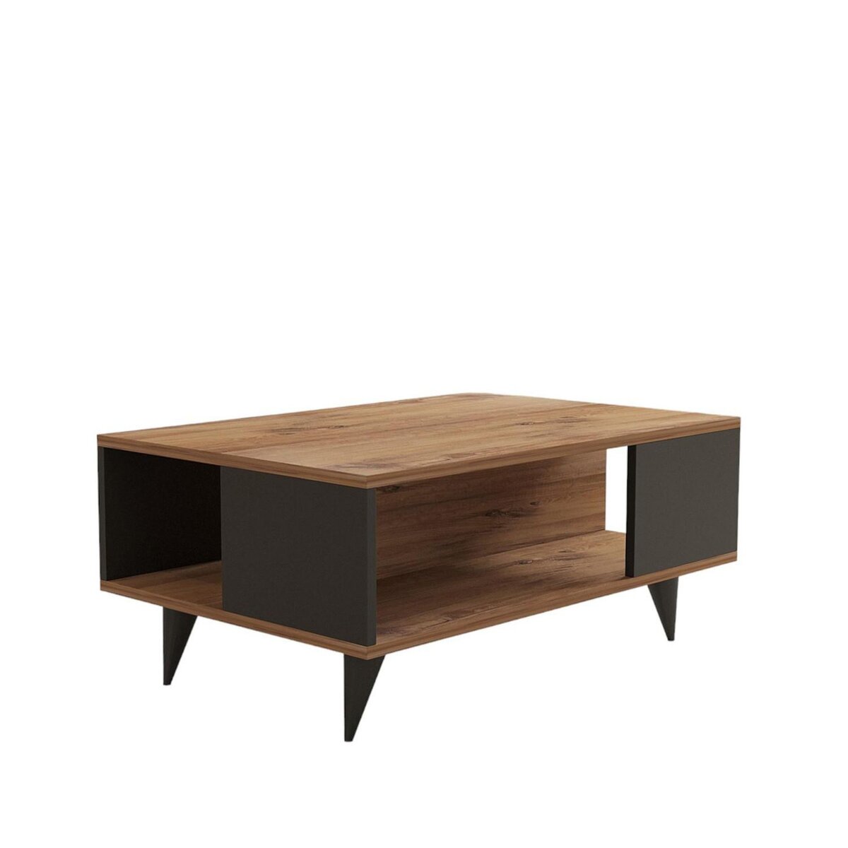 Habitat et Jardin Table basse en bois  Yuka  - 90 x 60 x 39 cm - Noyer, Noir