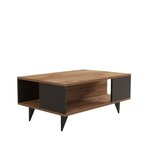 Habitat et Jardin Table basse en bois  Yuka  - 90 x 60 x 39 cm - Noyer, Noir