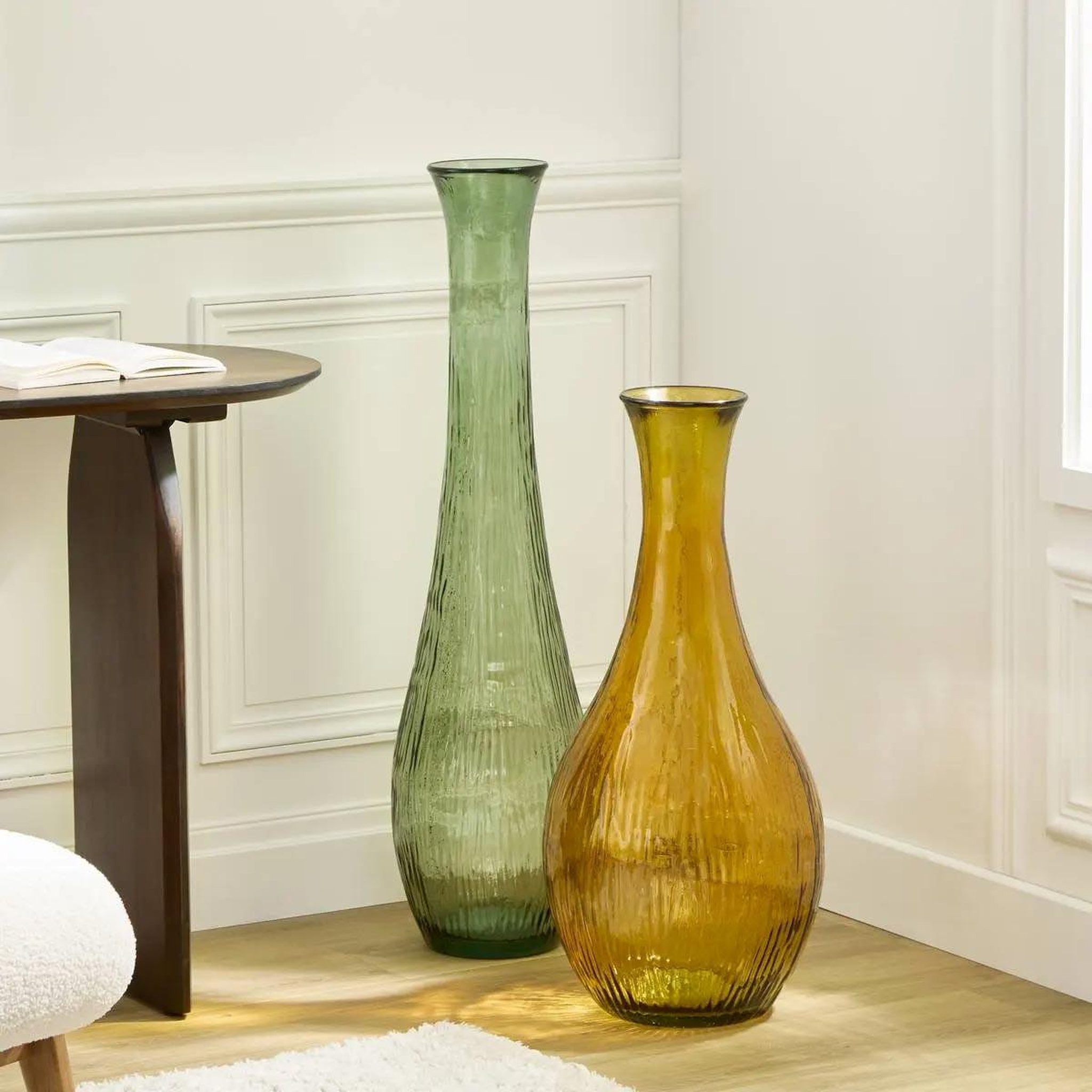 Voir la diapositive 4 : ATMOSPHERA Vase en Verre Recyclé  Caria  75cm Jaune