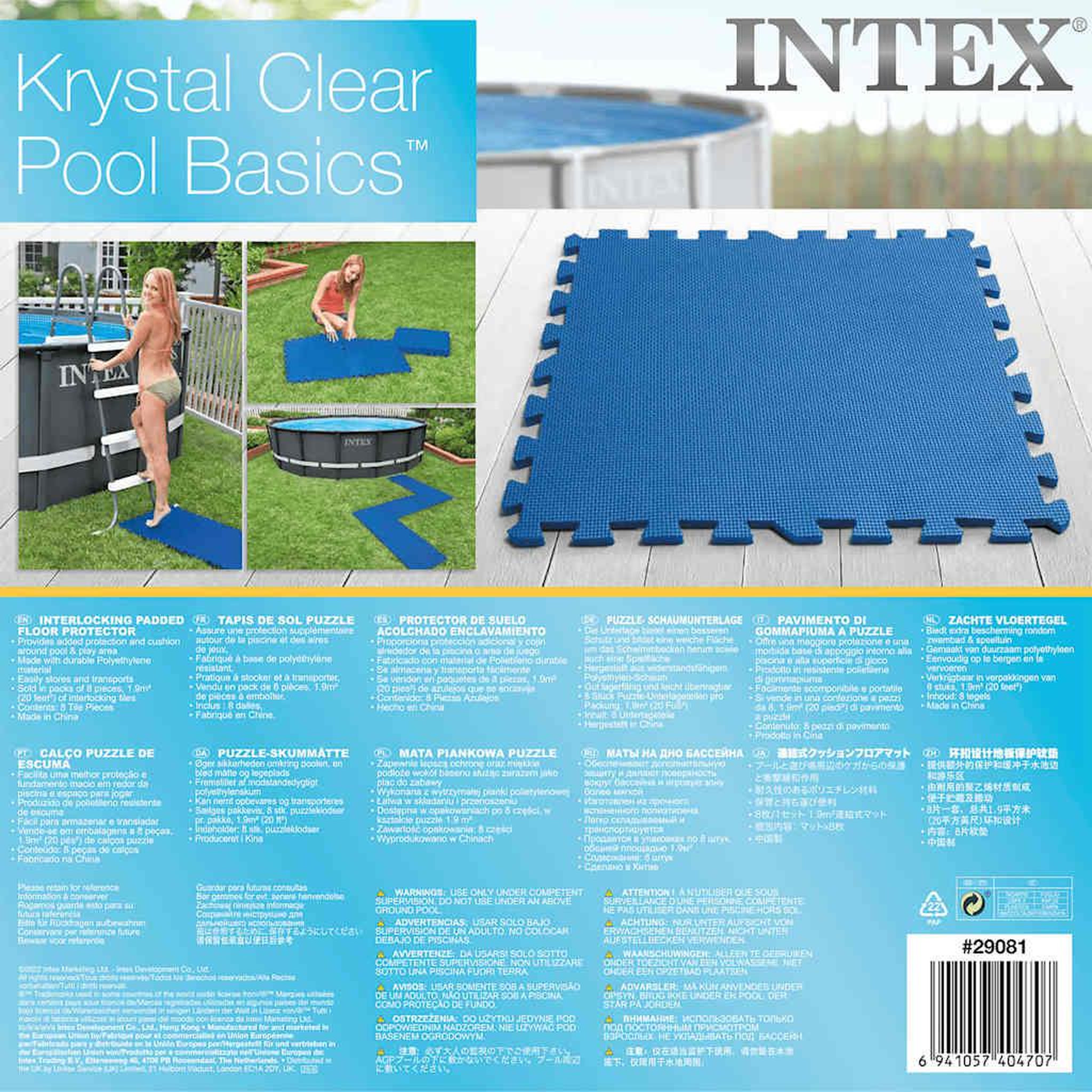 Voir la diapositive 5 : INTEX Intex Baches de sol de piscine 8 pcs 50 x 50 cm Bleu