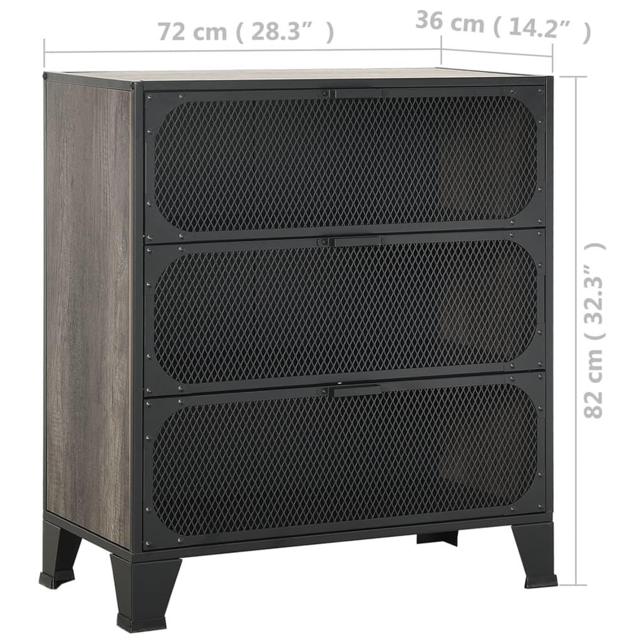 Voir la diapositive 6 : VIDAXL Armoire de rangement Gris 72x36x82 cm Metal et MDF