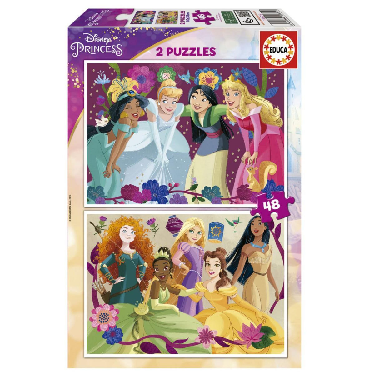 EDUCA Puzzle 2 x 48 - Princesses disney