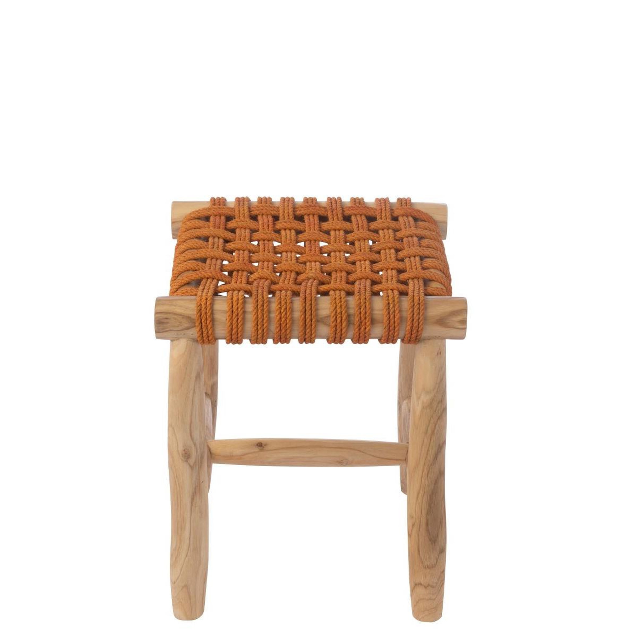 Voir la diapositive 3 : J-LINE Tabouret en teck  erin  45cm orange