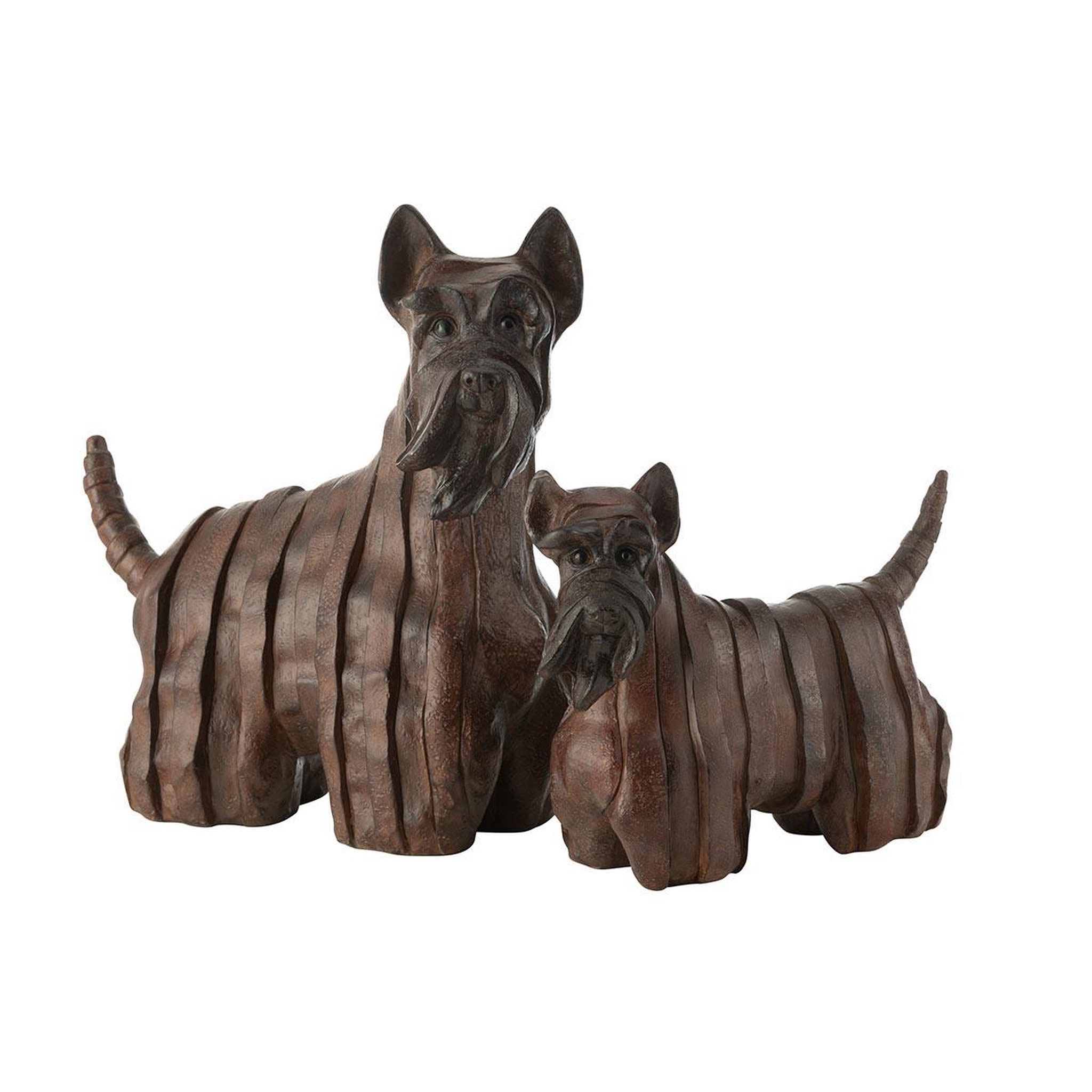 Voir la diapositive 2 : J-LINE Statuette chien terrier  ecossais  46cm marron