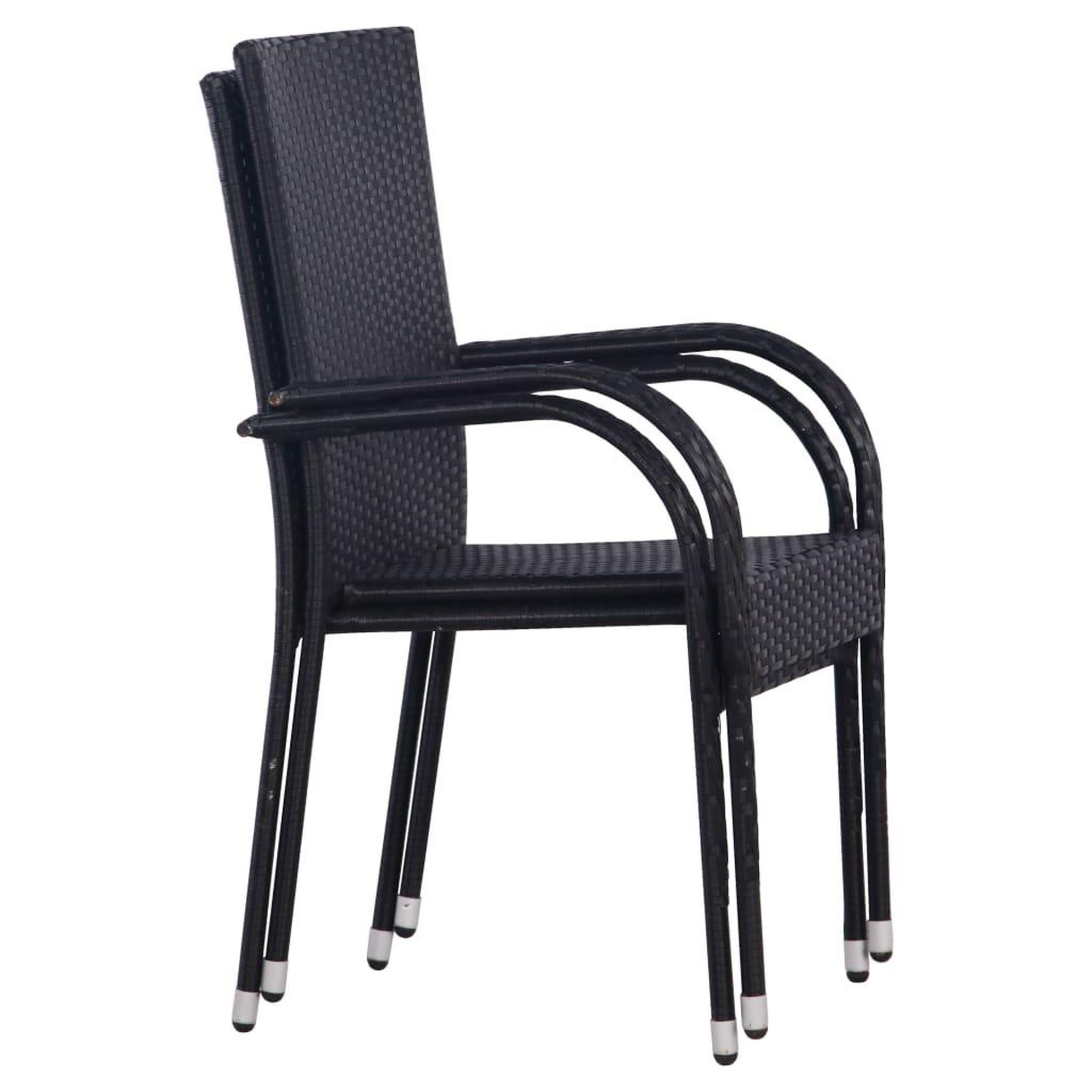 Voir la diapositive 4 : VIDAXL Ensemble a manger de jardin 3 pcs noir