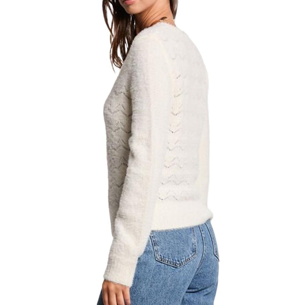 MORGAN Pull Ivoire Femme Morgan Duveuteuse