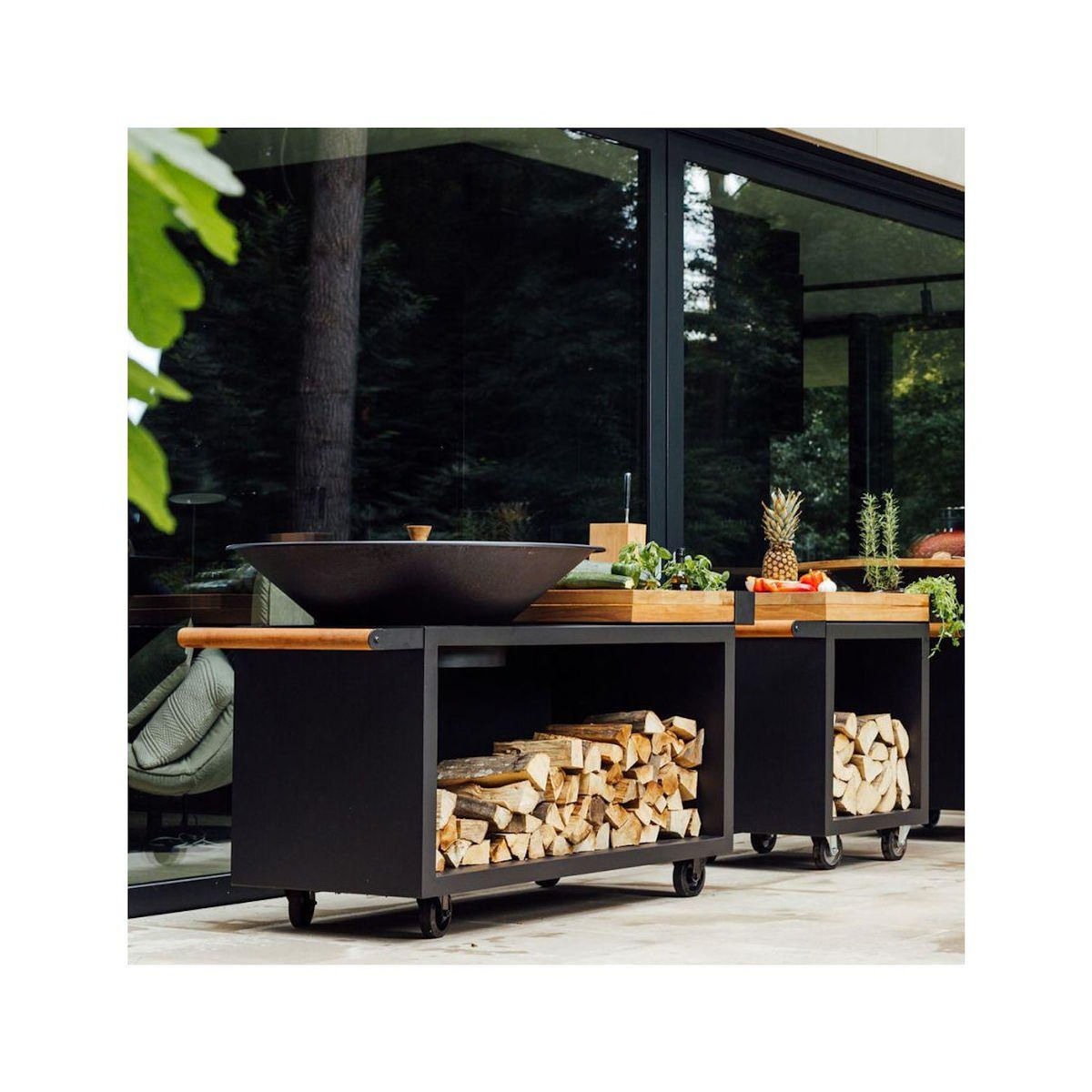 OFYR Brasero Island Black 100 Pro Teak Wood OI4B100W