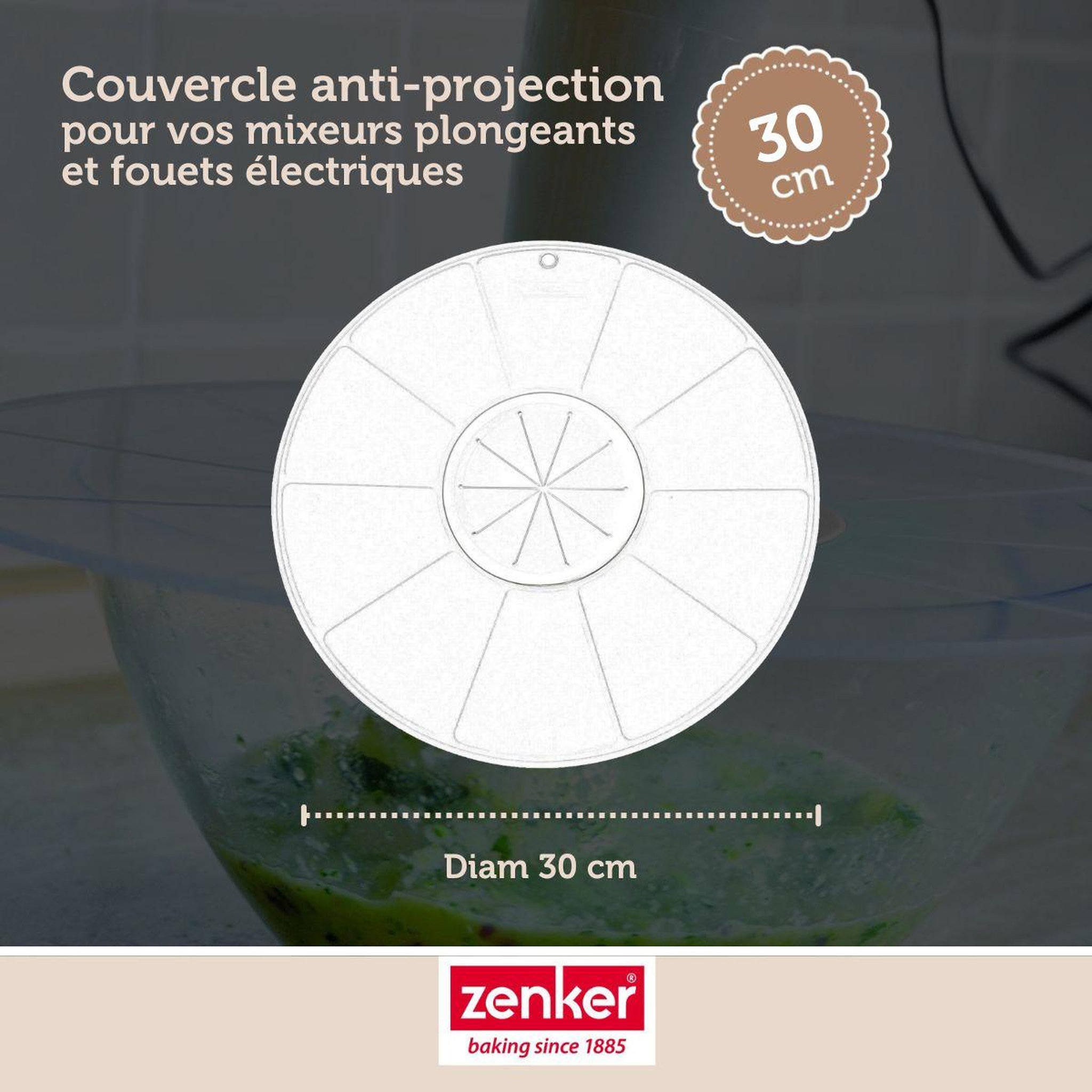 Voir la diapositive 3 : ZENKER Set de 2 couvercles anti éclaboussures 30/30 cm Zenker