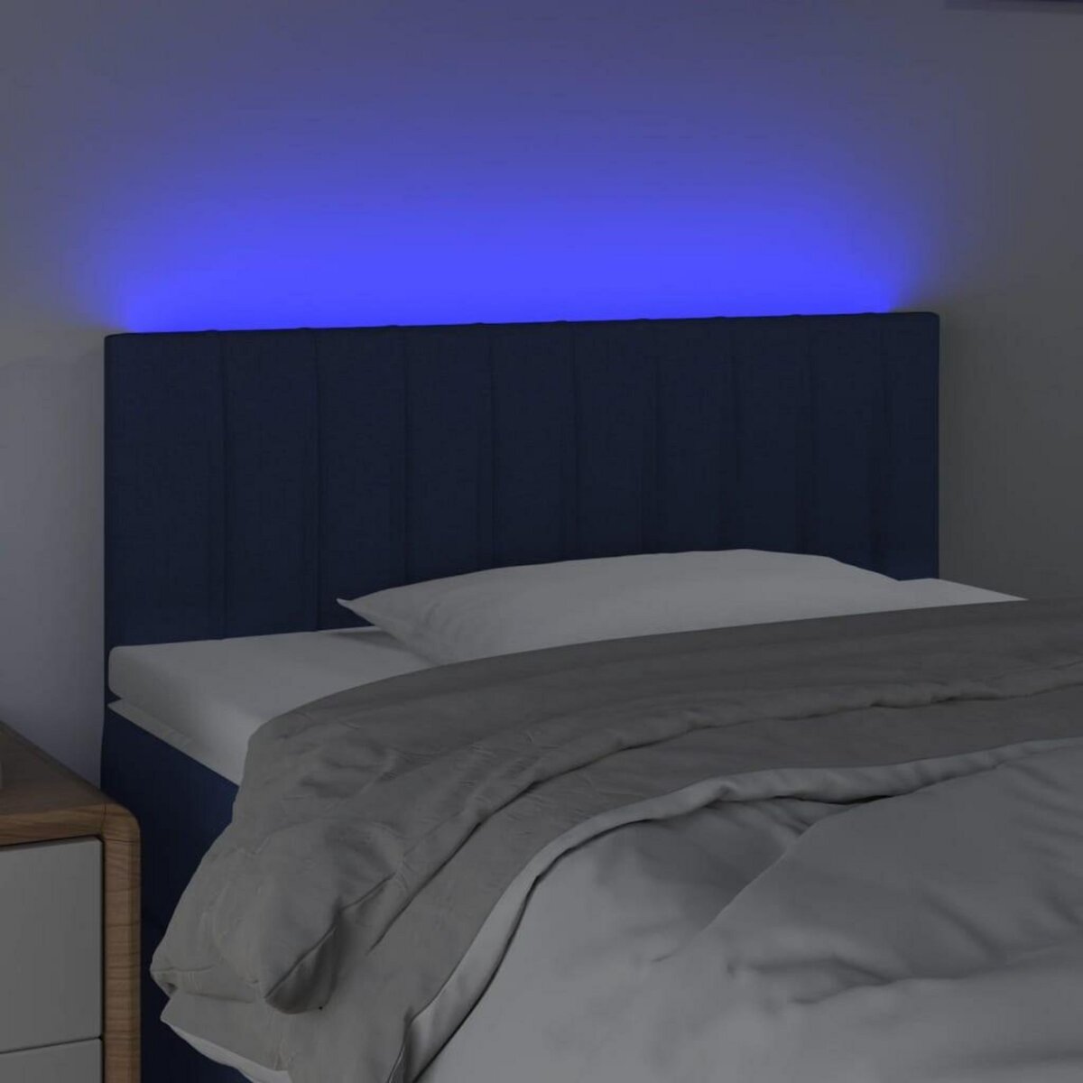VIDAXL Tete de lit a LED Bleu 90x5x78/88 cm Tissu