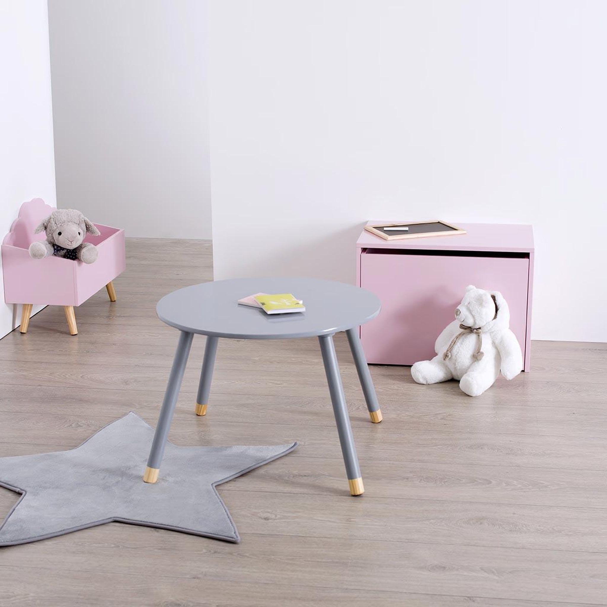 Voir la diapositive 2 : Atmosphera Kids Table enfant design  douceur  60cm gris