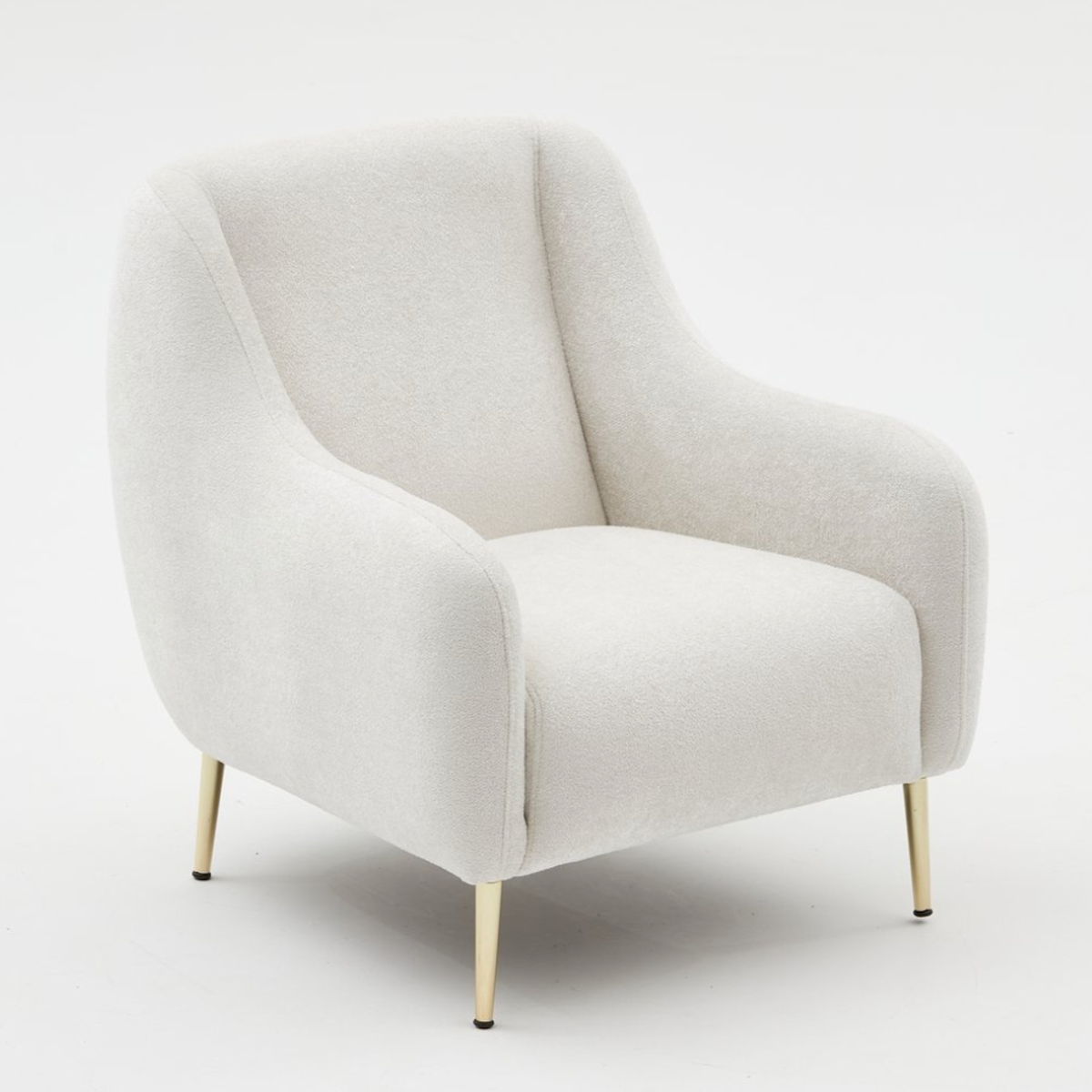 CONCEPT USINE Fauteuil blanc - pieds dorés NEGAN