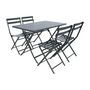 Voir la diapositive 3 : HESPERIDE Ensemble table de jardin pliante + 4 chaises Greensboro - Graphite