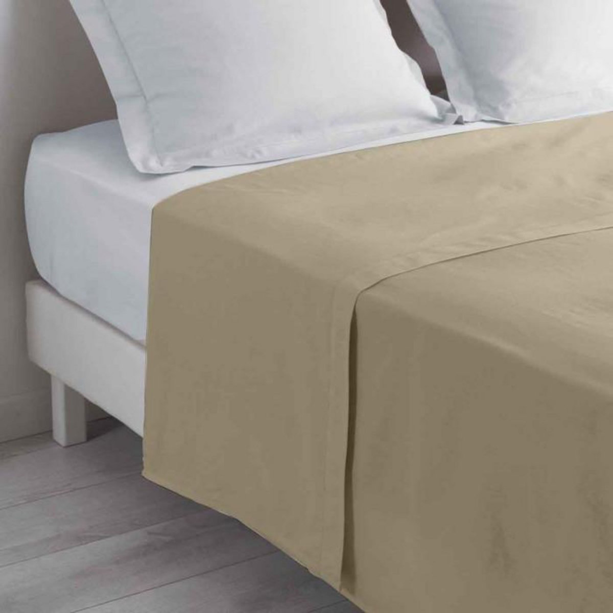 Paris Prix Drap Plat en Coton  Biolina  240x300cm Taupe