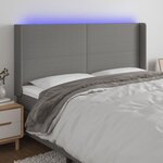 VIDAXL Tete de lit a LED Gris fonce 163x16x118/128 cm Tissu
