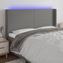Voir la diapositive 1 : VIDAXL Tete de lit a LED Gris fonce 163x16x118/128 cm Tissu