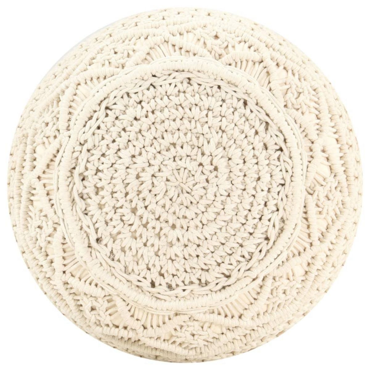 VIDAXL Pouf fait a la main en macrame 45x30 cm Coton