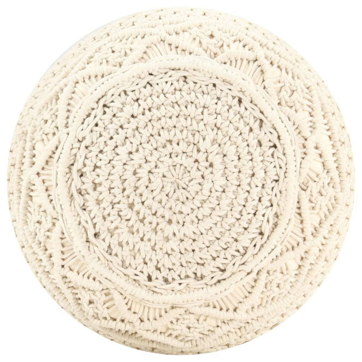 VIDAXL Pouf fait a la main en macrame 45x30 cm Coton