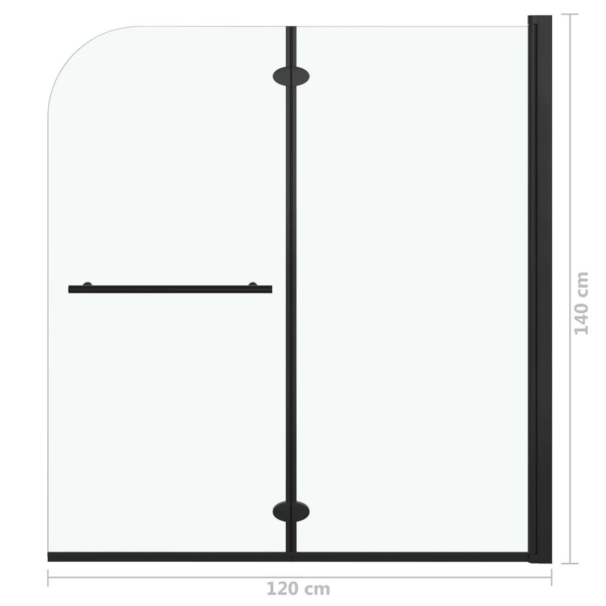 Voir la diapositive 6 : VIDAXL Cabine de douche pliable 2 panneaux ESG 120x140 cm Noir