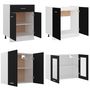 Voir la diapositive 5 : VIDAXL Ensemble de meubles de cuisine 4 pcs Noir Agglomere
