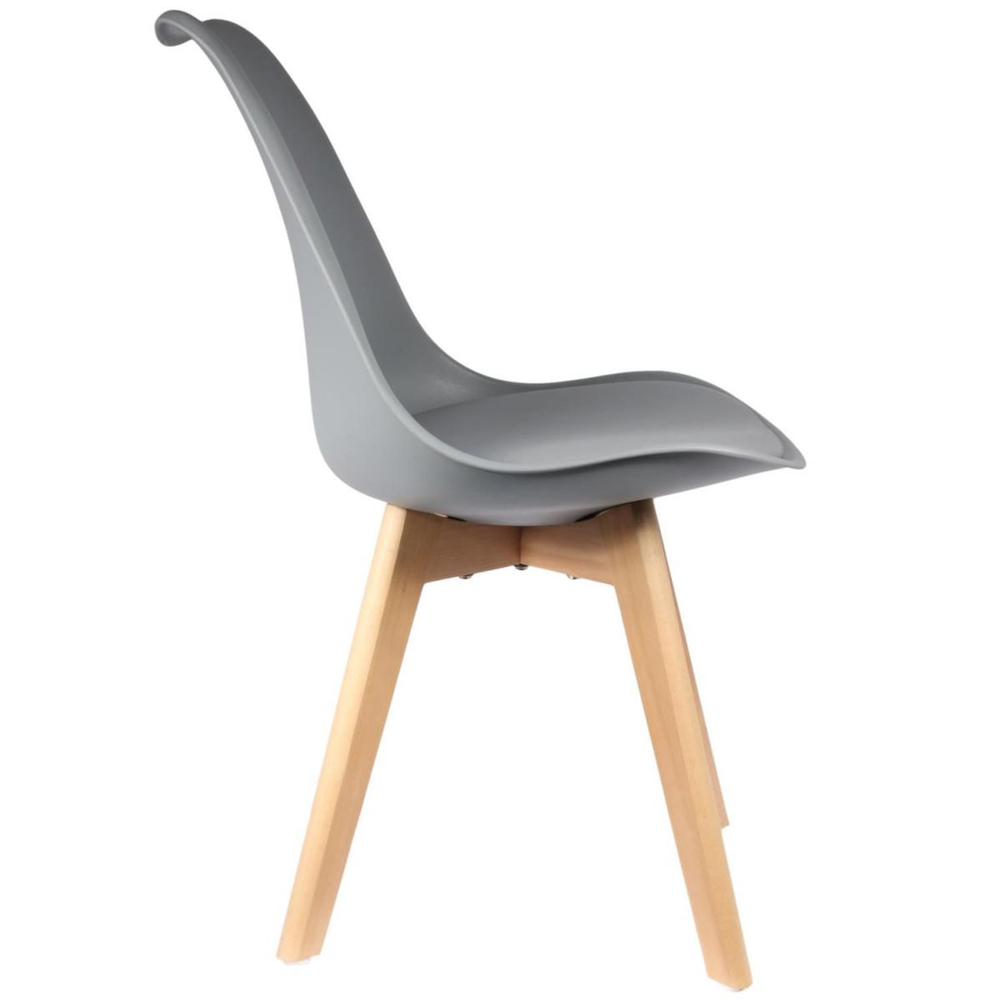 Voir la diapositive 3 : The Home Deco Factory Lot de 2 Chaises Scandinave  Coquil  81cm Gris Foncé