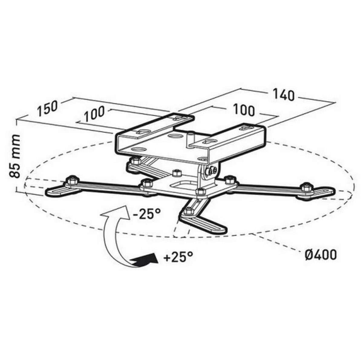 Erard Support plafond pour vidéoprojecteur argent - 2427