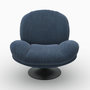 Voir la diapositive 6 : Rendez vous déco Fauteuil pivotant en tissu effet velours bleu nuit-Ricci