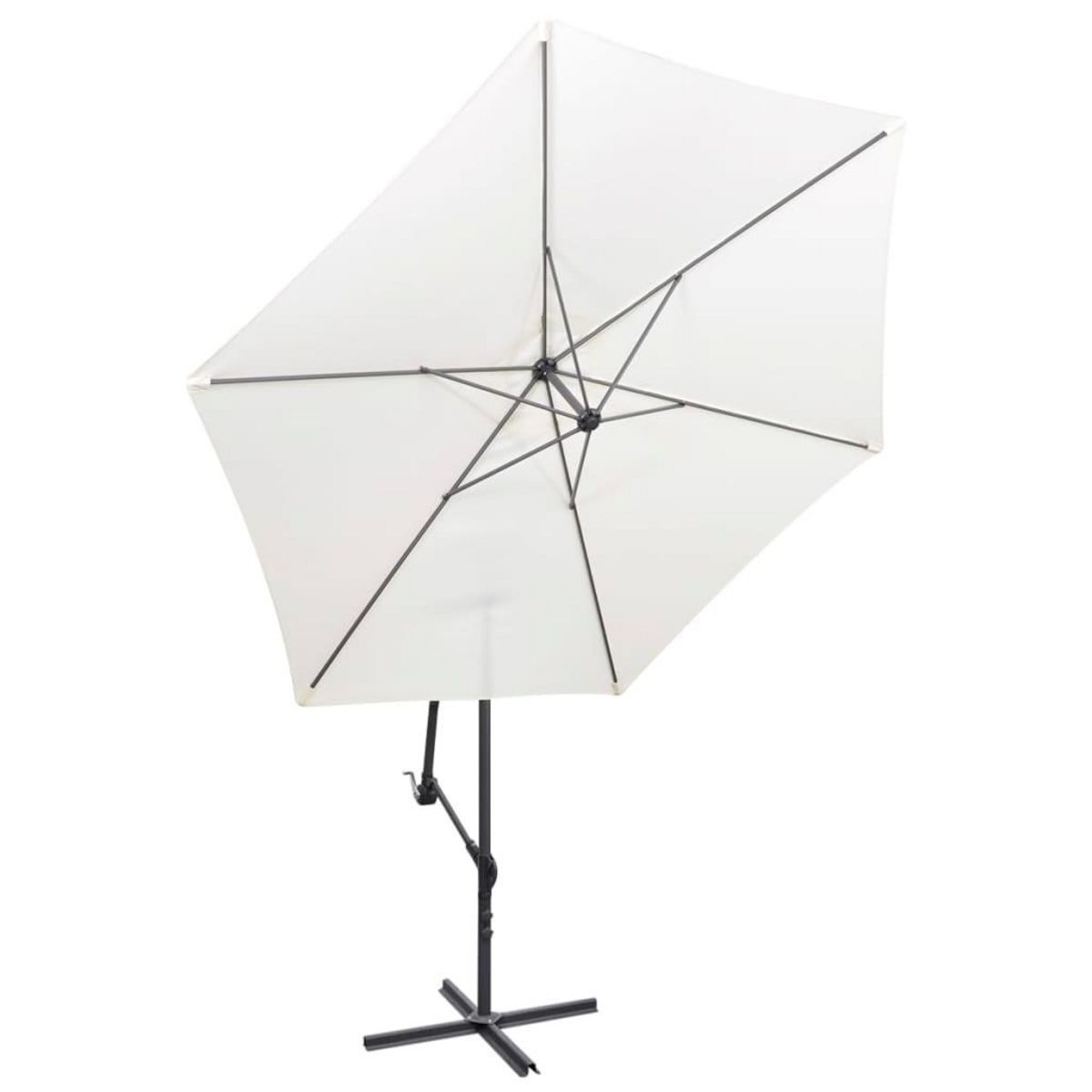 VIDAXL Parasol de jardin en porte-a-faux 3 m blanc sable
