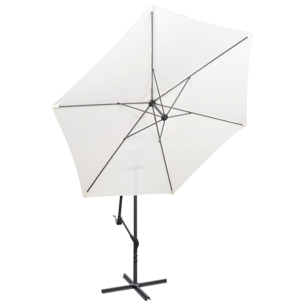 VIDAXL Parasol de jardin en porte-a-faux 3 m blanc sable
