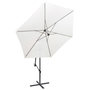 Voir la diapositive 2 : VIDAXL Parasol de jardin en porte-a-faux 3 m blanc sable