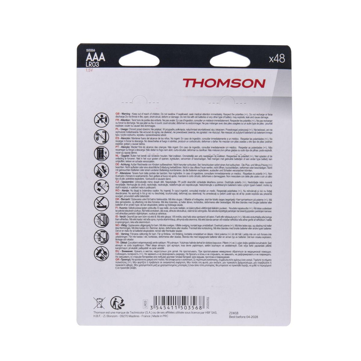 THOMSON Pile lr3 type AAA Thomson  48 pcs