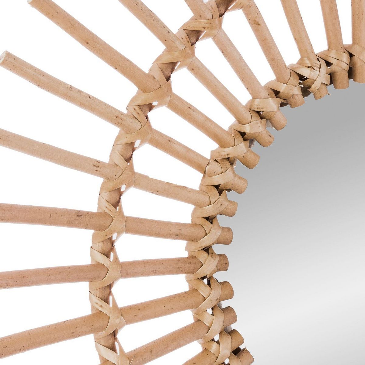ATMOSPHERA Miroir mural rotin scandi Universalis - Diam. 58 cm
