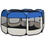 VIDAXL Parc pliable pour chien avec sac de transport Bleu 125x125x61cm