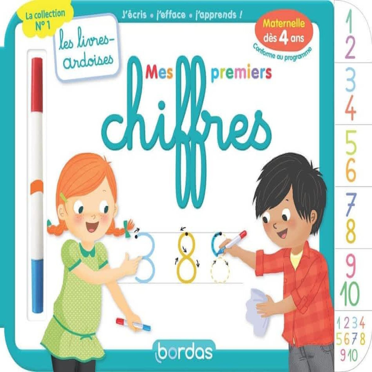 MES PREMIERS CHIFFRES. AVEC 1 FEUTRE EFFACABLE 2 COULEURS, Hudrisier Cécile