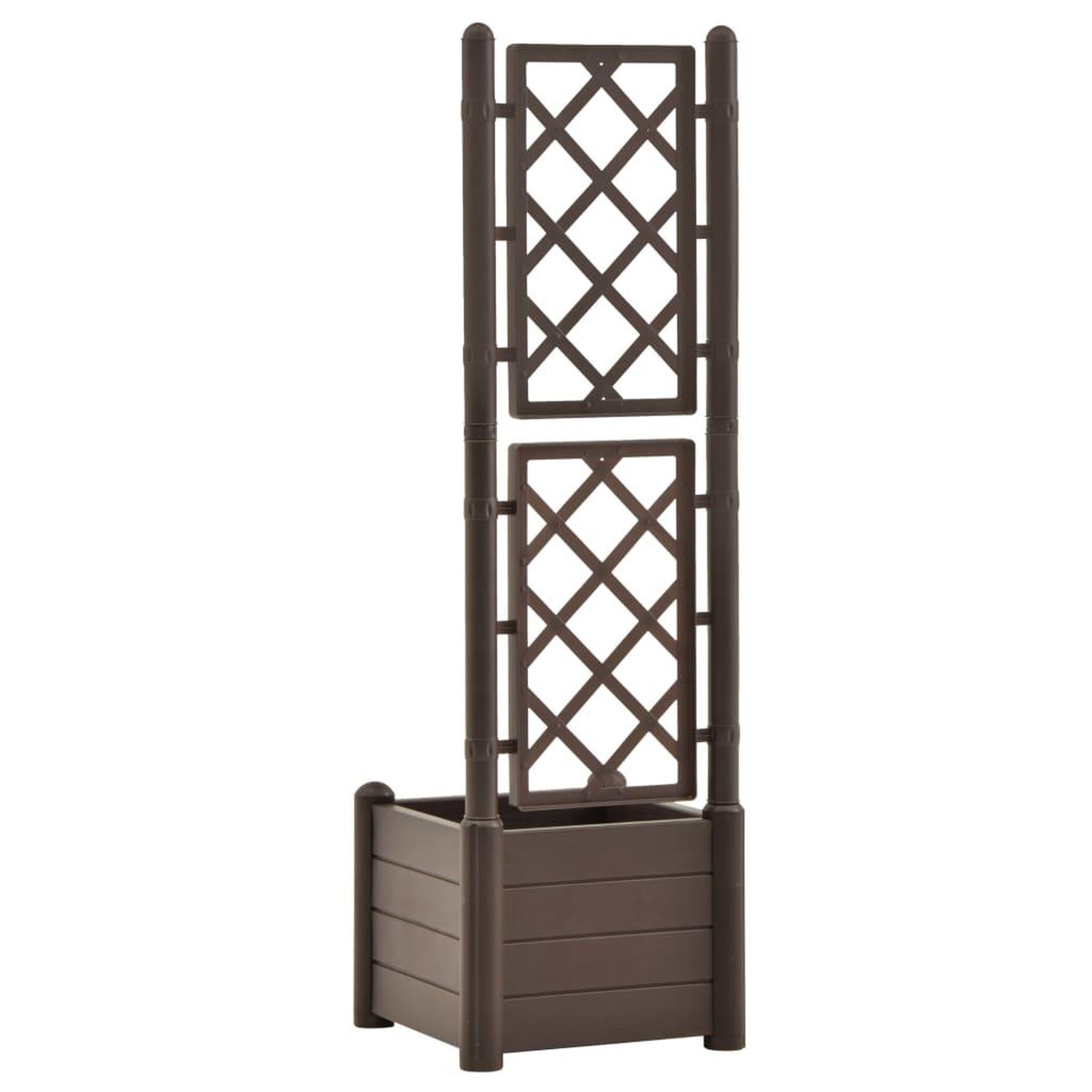 Voir la diapositive 5 : VIDAXL Jardiniere avec treillis 43x43x142 cm PP Moka