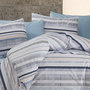 Voir la diapositive 3 : Home collection Parure housse de couette 100% coton 57 fils imprimé Terrina bleu